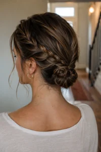 3. Braided Low Updo
