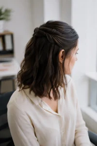 2. Half Up Twisted Updo