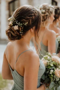 20. Floral Braided Updo