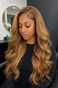 26. Honey Blonde Sew-In Weave