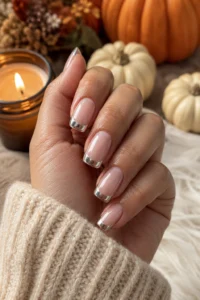 23. False Nail Chrome French Tips