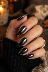 1. fall chrome nail designs