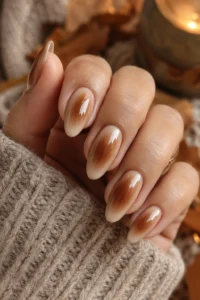 2. Two Tone Aura Blend Nails