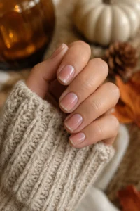 18. Short Aura Nails With Glitter Edge
