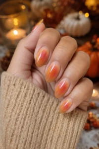 30. Amber Aura Sunset Nails