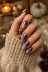 29. Plum Aura Gradient Nails