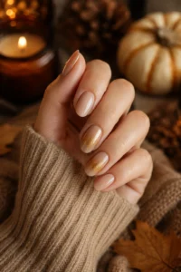 27. Golden Aura Accent Nails