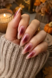 24. Long Acrylic Aura Almond Nails