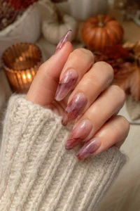 23. Acrylic Aura Marble Nails