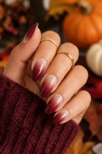 9. Wine Aura Gradient Nails