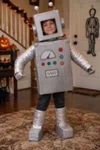 2. Cardboard Box Robot Costume Cute Halloween Costume Ideas