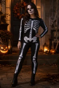 6. DIY Skeleton Costume With Fabric Paint
