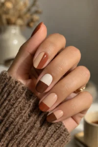 28. Color Block Nails