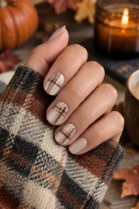 8. Plaid Pattern Nails