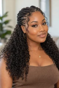 18. Braided Half Up Style