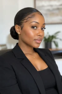 13. Low Bun With Edges Laid