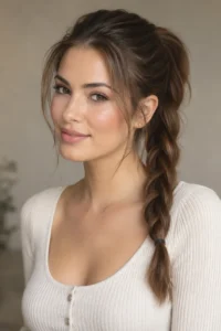 1. Basic Three Strand Braid Ponytail