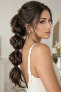 30. Layered Braided Ponytail For Thick Hair