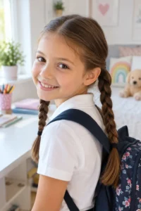 19. Simple Kids Braided Pigtail Ponytail