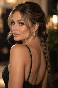 17. Braided Ponytail With Face Framing Pieces