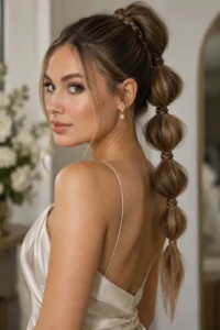 15. Braided Bubble Ponytail