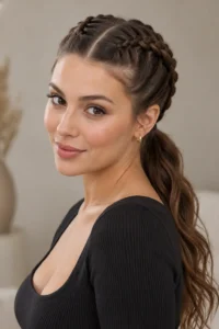 9. Double Dutch Braided Ponytail
