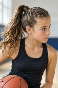 22. Sporty Braided Ponytail For Gym