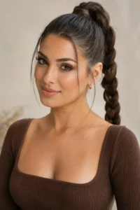 4. High Braided Ponytail