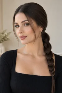 3. Low Braided Ponytail