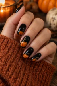 11. Black Base With Orange Pumpkins