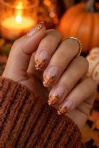18. Glitter Dipped Pumpkin Tips
