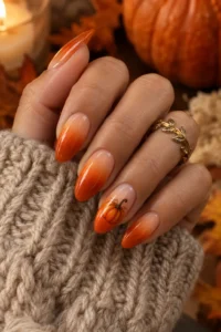 10. Orange Ombre With Pumpkin Accent