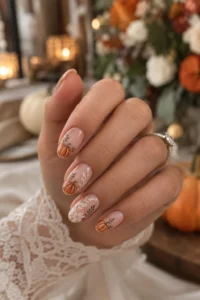 27. Pumpkin Patch Wedding Nails