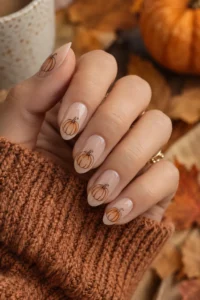 3. Pumpkin Outline Nails