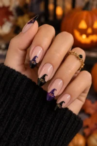 19. Witch Hat French Tips