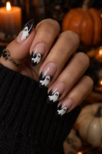 13. Ghost Silhouette French Tips
