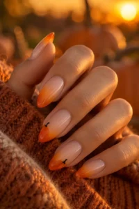 10. Orange Gradient French Tips