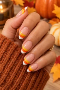 12. Candy Corn French Tips