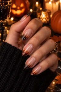 26. Glitter Fade French Tips