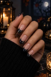 24. Crescent Moon French Tips
