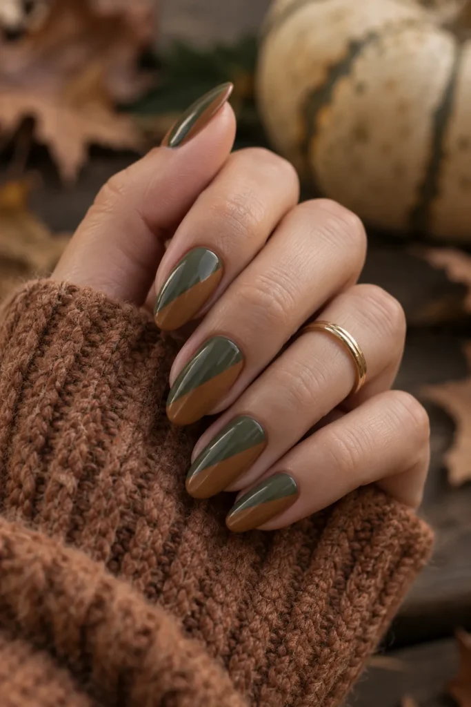 5. Two Tone Almond Nails