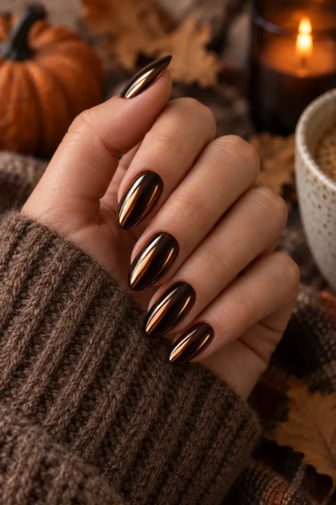 19. Chrome Almond Nails