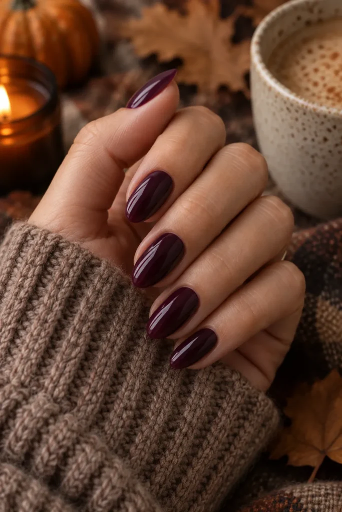 17. Plum Almond Nails