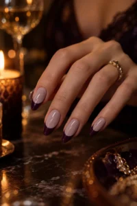 3. Purple Tip French Manicure