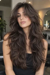 5. Long Wolf Cut For Thick Hair