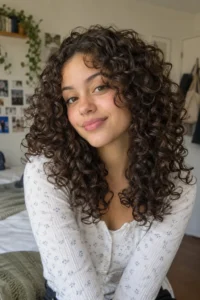 25. Curly Hair Layered Cut