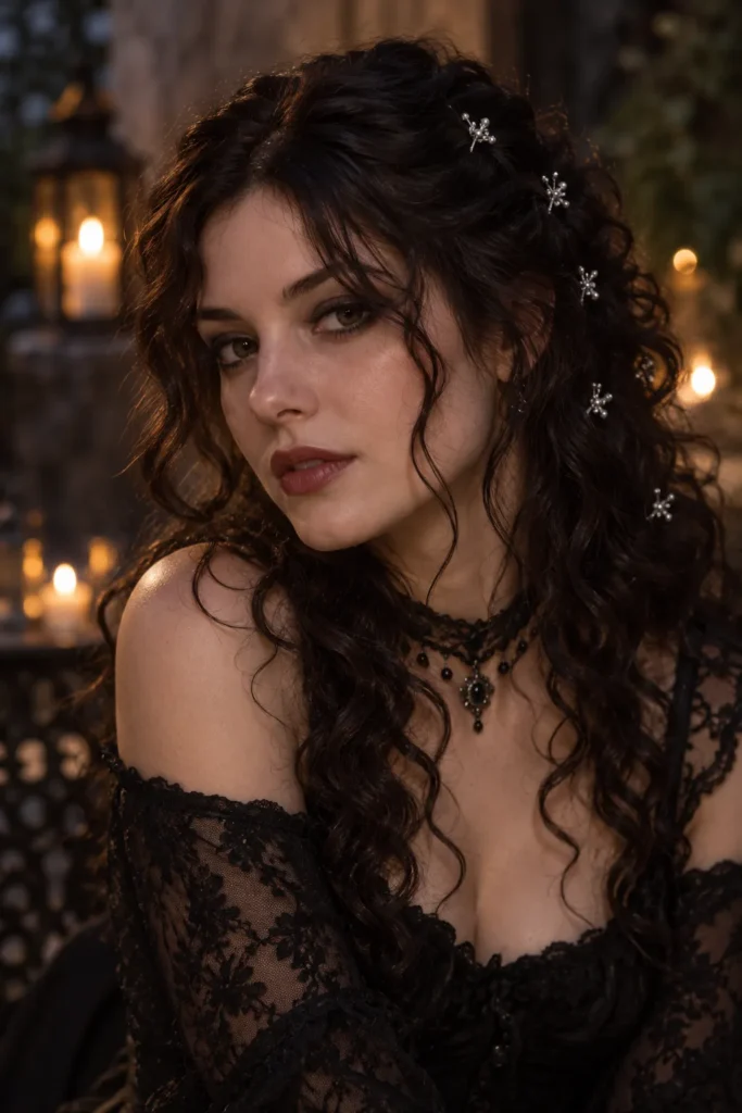 19. Moonlit Curls With Silver Pins