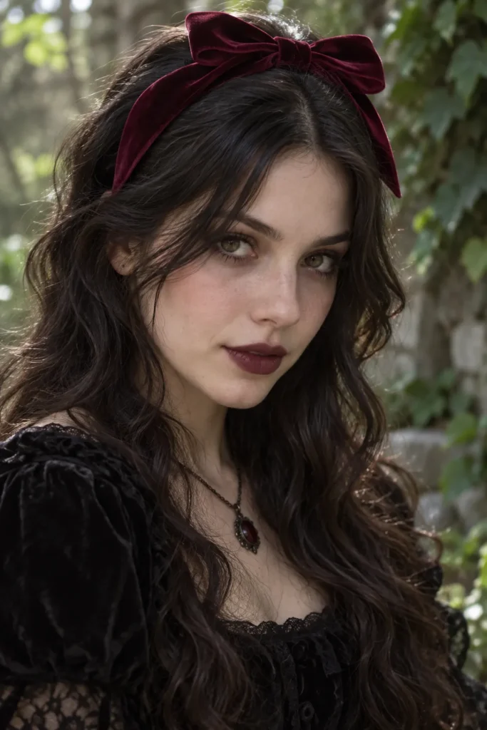 13. Velvet Ribbon Headband Style