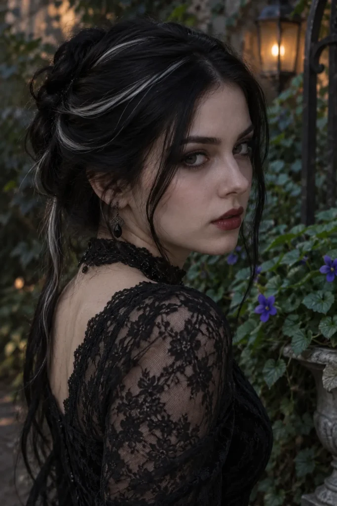 26. Silver Streaked Black Hair