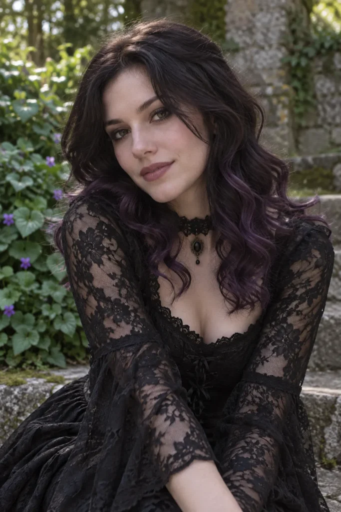 25. Violet Tipped Dark Hair